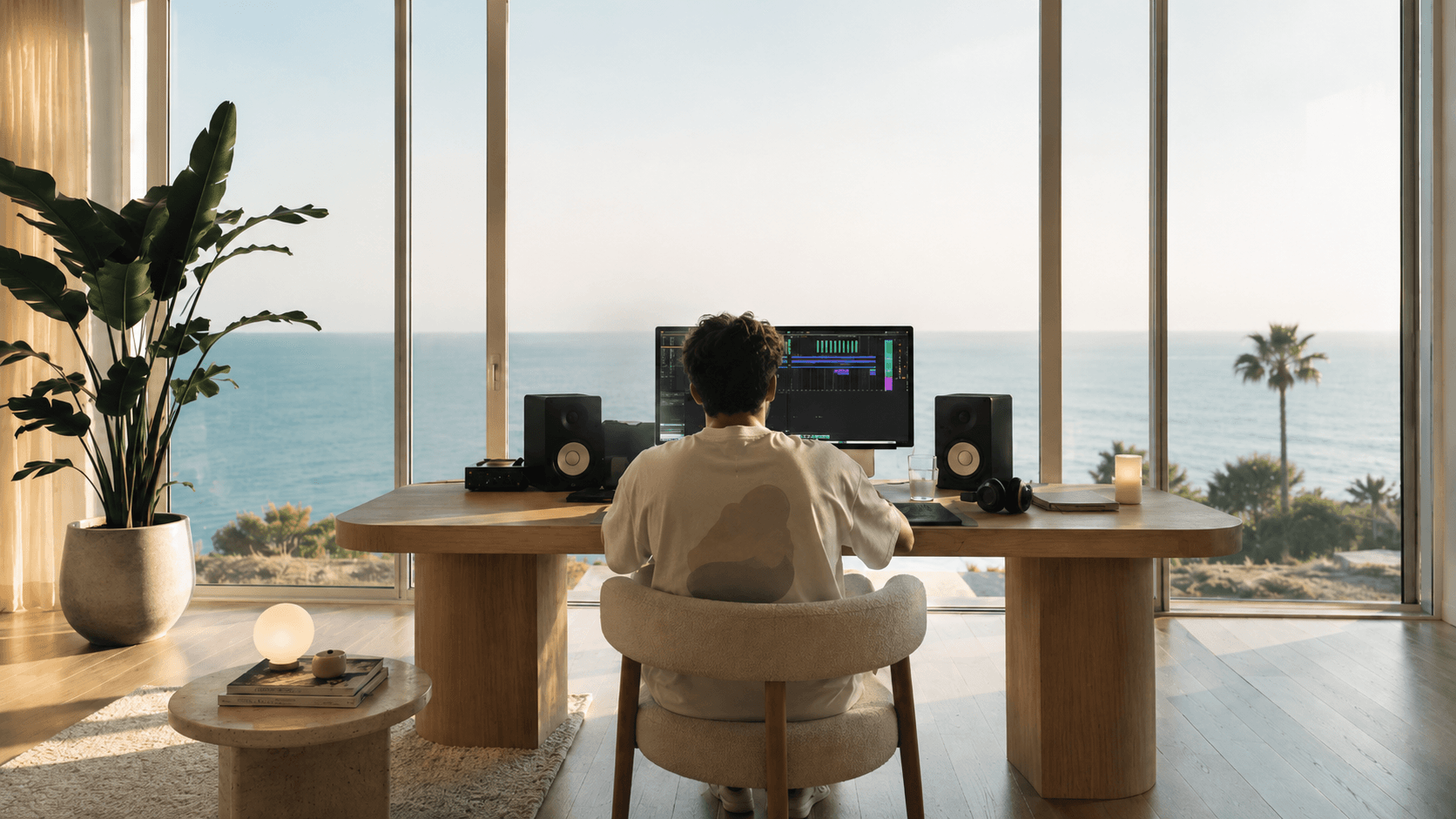 Kreative Songproduktion am Meer